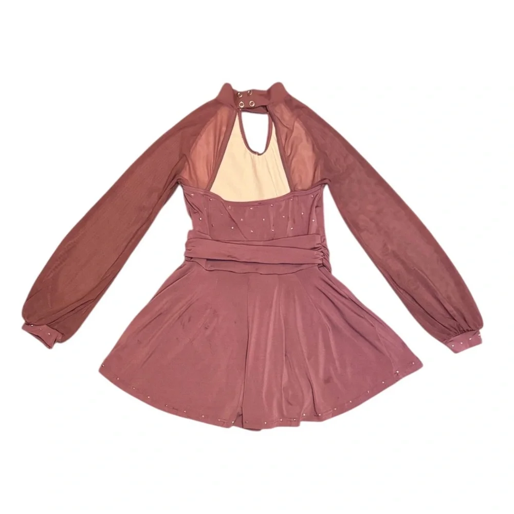 Weissman Showtime | Tomorrow Is Gonna Be Better LS Mesh Romper Copper,Size MC LC